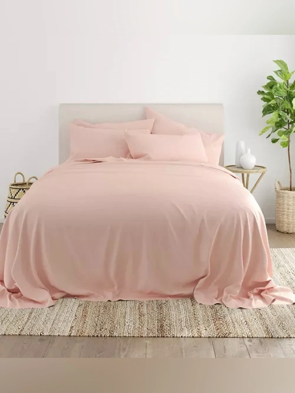 Ienjoy Home PREMIUM Solids in Style 6-Pc. Sheet Set, Queen- Blush Color